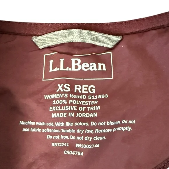 LL Bean Women’s Jacket Sweater Fleece Full-Zip XSmall Mauve Maroon Zip Pockets - Picture 3 of 9